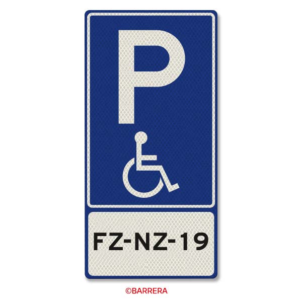 Mindervaliden parkeerplaats met kenteken