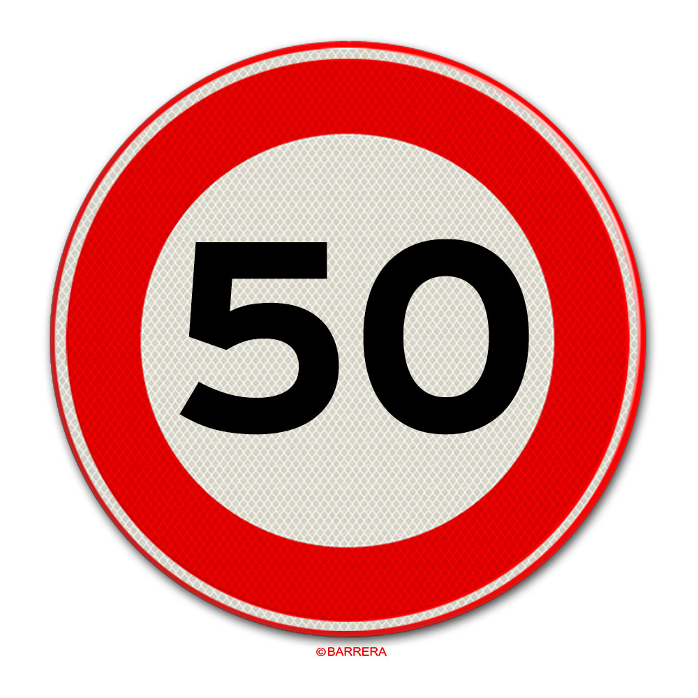 jaloezie Robijn bizon Verkeersbord Maximum snelheid van 50 km per uur | A01-50