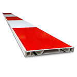 Verzinkte afzetpaal met voetplaat wit met rode reflectie
