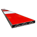 Verzinkte afzetpaal met voetplaat wit met rode reflectie