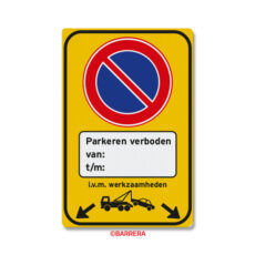 parkeren verboden met pijlen