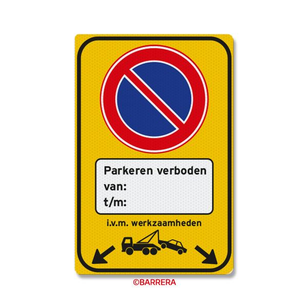 parkeren verboden met pijlen