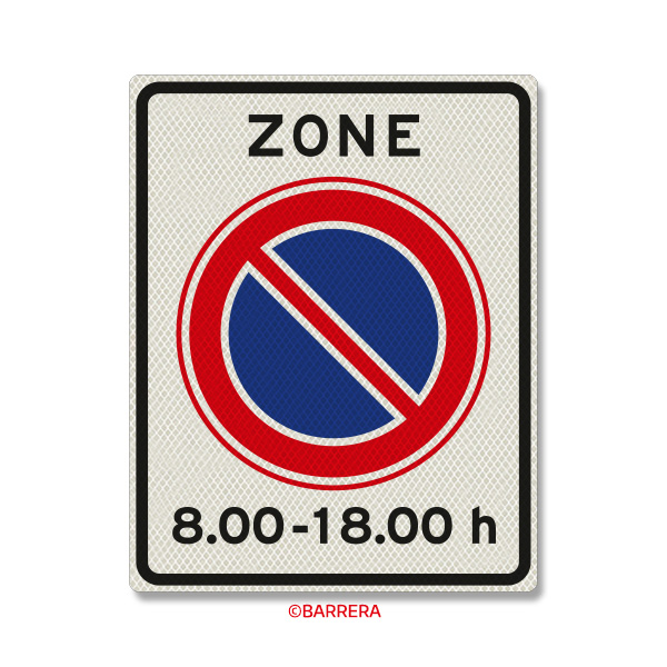 Niet Parkeren Zone bord met tijden