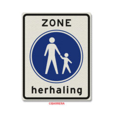 Herhaling voetgangers Zone bord