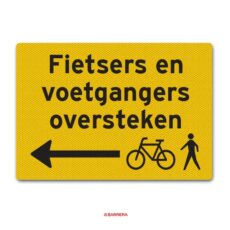 Fietsers en voetgangers oversteken