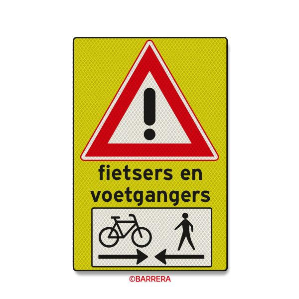 Fietsers en voetgangers van beide zijden