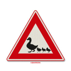 Overstekende eenden waarschuwing