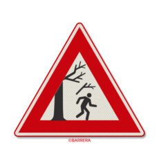 vallende takken verkeersbord