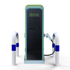 Witte beschermbeugel laadpaal