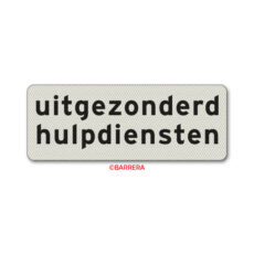 uitgezonderd hulpdiensten